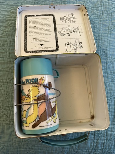 1976 Winnie the Pooh Lunch Box Thermos Vintage RARE Metal Aladdin Rusty Eeyore - Picture 23 of 24