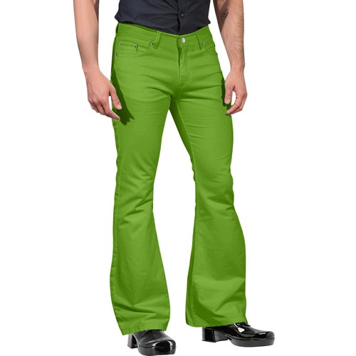 Men's Stretch Bell Bottoms Relaxed Fit Comfort Flared Leg Pocket Suit Trousers - Picture 32 of 54