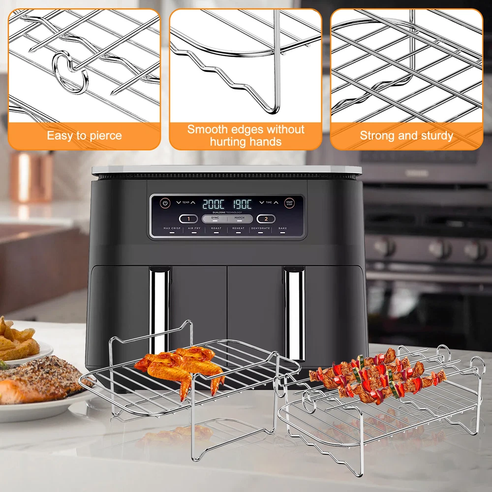 Air Fryer Accessories Set with Air Fryer Silicone Pot and Stainless Steel tyVng Air Fryer Accessories Set with Air Fryer Silicone Pot and Stainless Steel tyVng