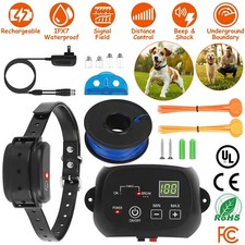 Electric Dog Fence In-Ground Pet Containment System Shock Collar For 1/2 Dogs