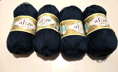 Alize Diva Silk Effect Yarn New Color 363 Lot 757200 100% Microfiber Acrylic