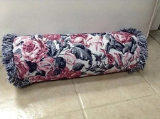 Frontgate Outdoor Patio Je t'aime Sapphire Bolster Chair Sofa Throw Pillow 20x6