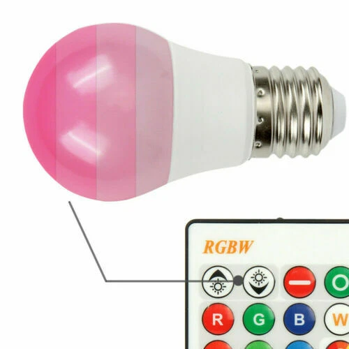 2 Pcs RGB RGBW LED Bulb Light 16 Color Changing E27 Lamp + IR Remote Controller - Image 2 of 4