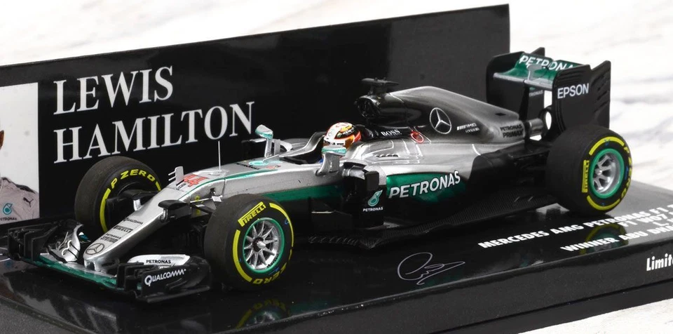 Modèle Auto 1:43 MINICHAMPS F1 Mercedes W07 Hamilton Winner Abu Dhabi Gp 2016 - Photo 2/4