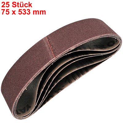 25x Schleifbänder Schleifband 75 x 533 mm Holz Metall PVC Bandschleifer K36-K150
