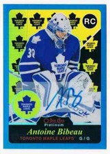 2015-16 OPC PLATINUM RETRO RAINBOW BLUE AUTO ANTOINE BIBEAU ROOKIE AUTO TORONTO