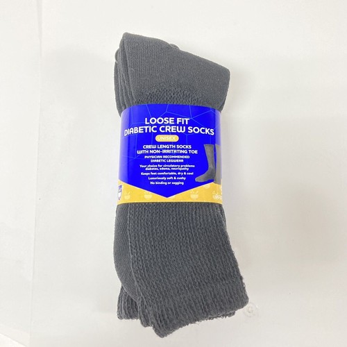 3 Pair Rite Aid Loose Fit Diabetic Crew Socks Black NonIrritating Toe