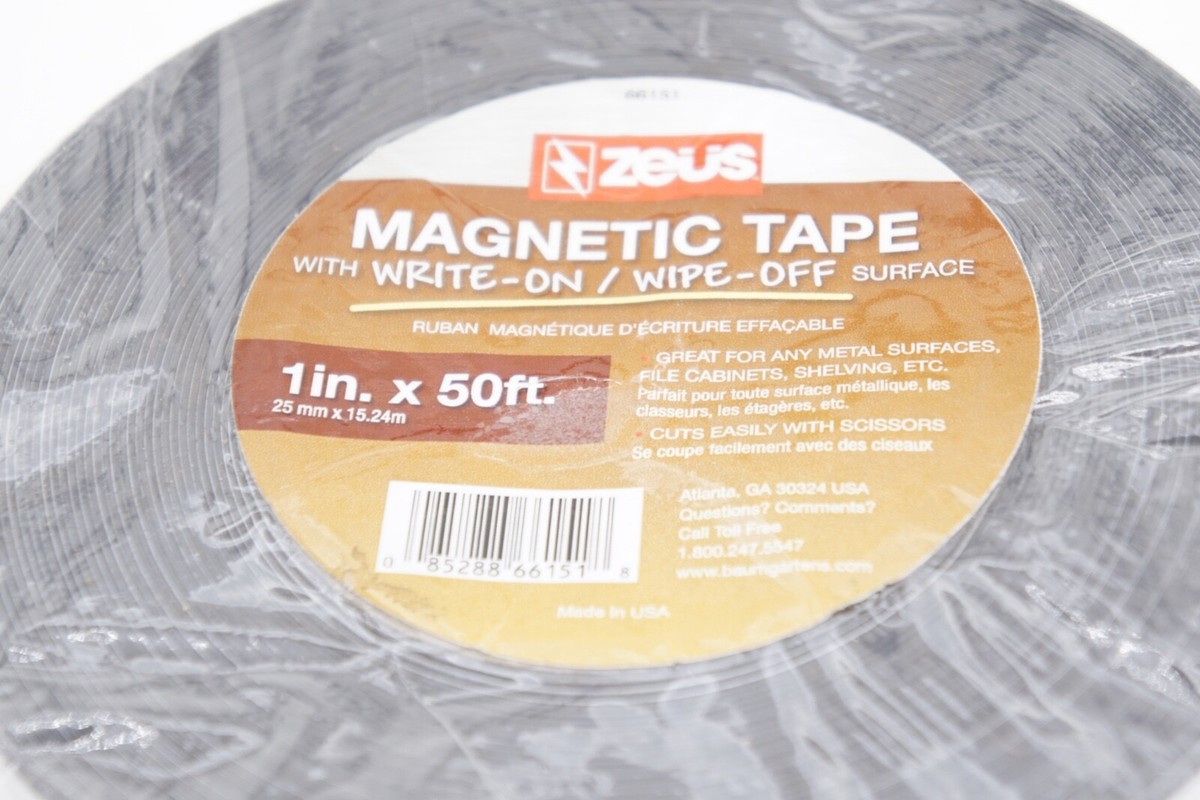 New Genuine Zeus Dry Erase Magnetic Label Tape White 1
