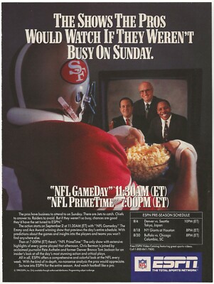 Vintage Print Ad ESPN NFL Gameday - Chris Berman / Tom Jackson / Pete Axthelm