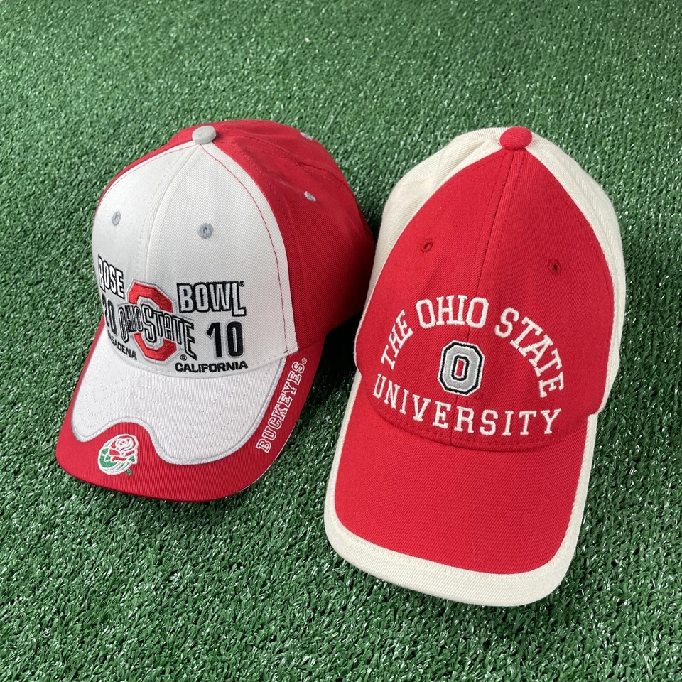 Ohio State Buckeyes Gorra Gorra Nike Rose Bowl Ajustable Lote de 2 Dos Foto 4 de 4