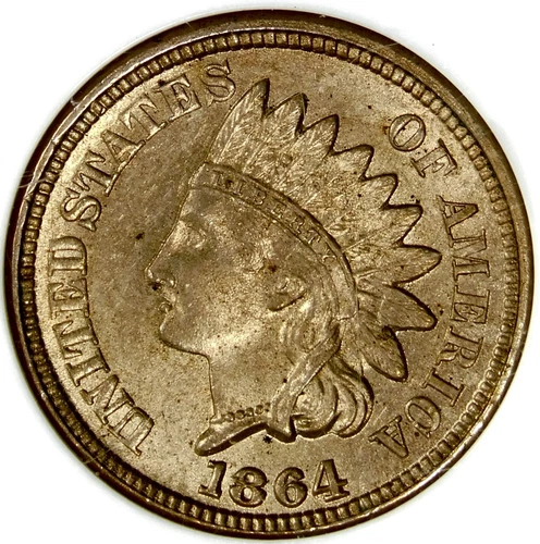😍💛🧡❤️🤎🥰NGC MS64 COPPER NICKEL 1864 INDIAN HEAD CENT