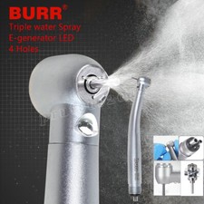 Burr Dental Fiber Optic LED E-generator high speed handpiece Turbine 4 HOLE