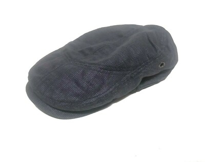Sean John Men's Metal Grommet Textured Adjustable Ivy Hat Navy