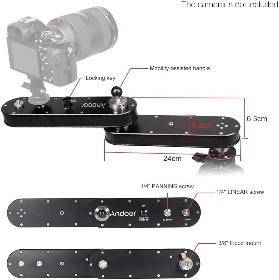 Andoer Camera Slider "Wing", Glidearm for Panning and Linear Motion - Image 3 of 4
