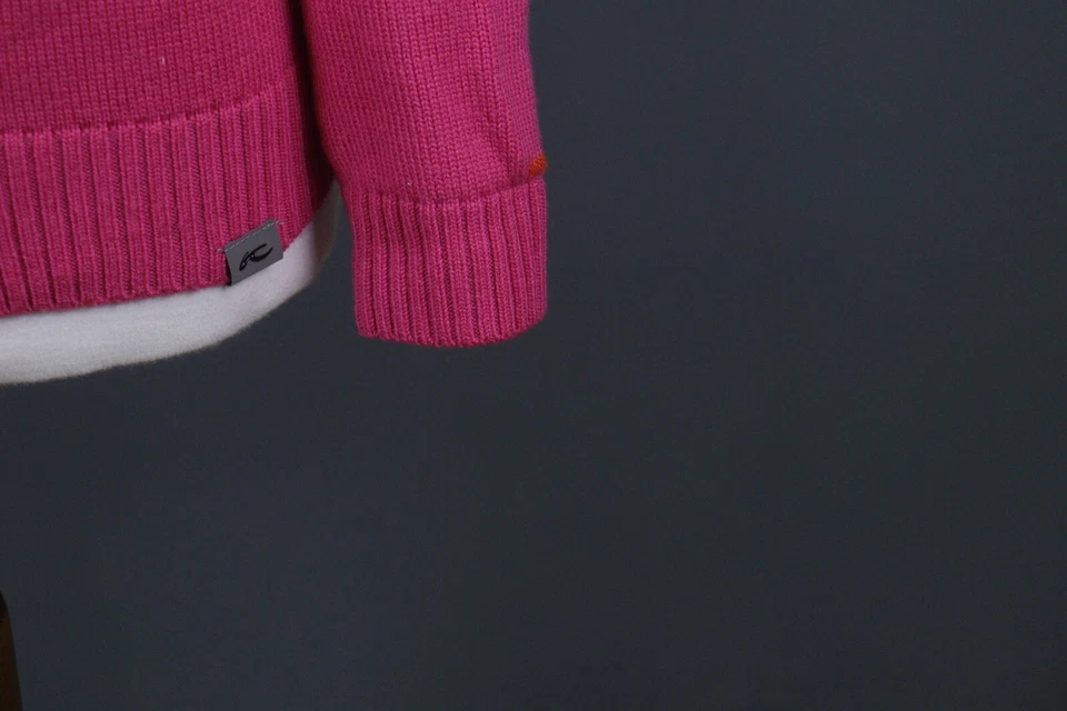 Cárdigan Suéter Kjus Rosa Fair Isle Manga Larga Tejido Botón Talla S Foto 4 de 4