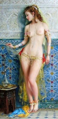 Belly dancer Nudes Oil painting Wall art HD Giclee Printed on Canvas P2231
