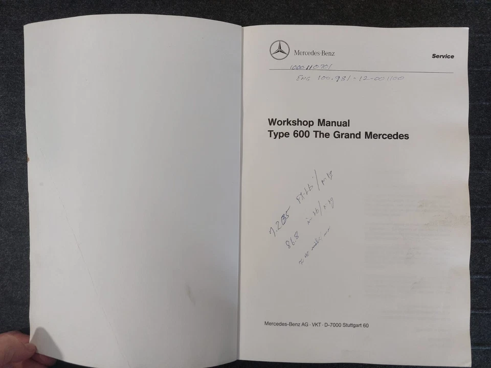 The Grand Mercedes Type 600 W100 Größer Workshop Manual (1986) - 1975 Revision - Bild 3 von 4