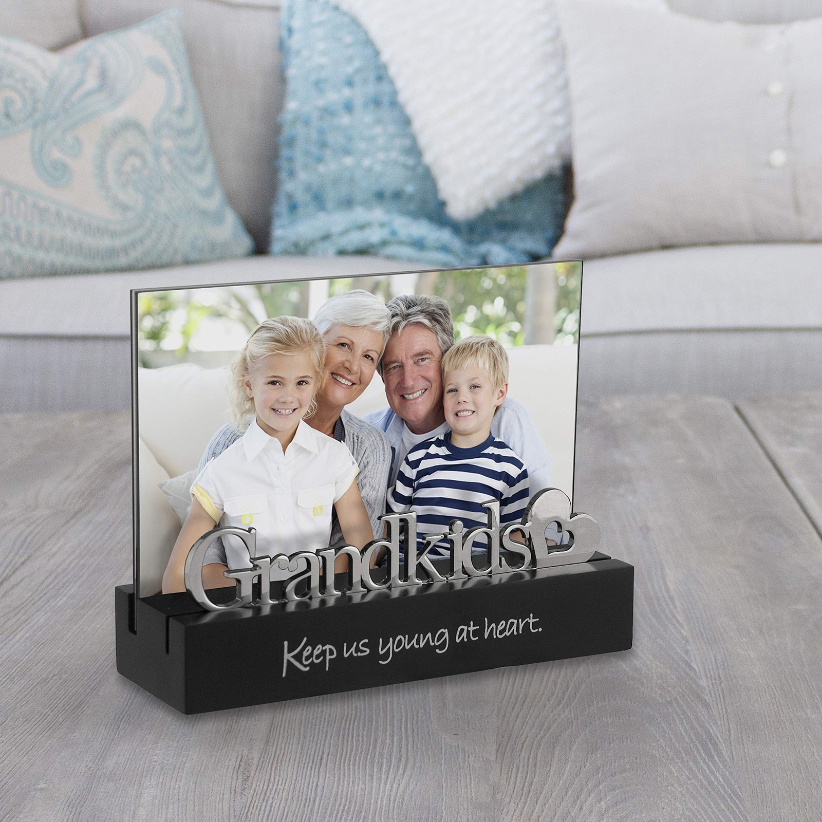 Malden International Designs Grandkids Desktop Expression with Silver Word At...