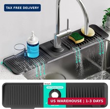 24 Inch Longer Faucet Mat for Kitchen Sink, 5  Slope Fast Self-draining, Kitchen