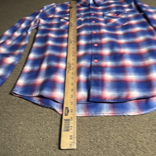 Dixxon Flannel Shirt Mens Large Tall Red White Blue Plaid Patriotic Glory USA - Picture 8 of 14