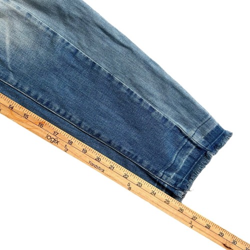 Tommy Hilfiger Distressed High Rise Denim Jeans Size 2 Straight Ankle Raw Edge - Picture 13 of 13
