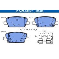 Bremsbelagsatz Scheibenbremse ATE 13.0470-5519.2 FüR Hyundai Santa FE IV