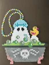 Spooky Ghost Handmade Beaded Necklace Halloween Jewelry Rave Festival Jewelry