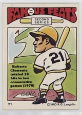 1980 Laughlin Famous Feats Second Series Roberto Clemente #21 HOF 07cc