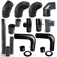 Gebläut Ofenrohr Rauchrohr bogen knie ofen Kamin Abgas Rohr 0,6mm Blau/Schwarz A