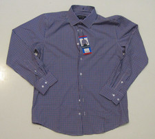 NAUTICA Purple Check Button Up Performance Dress Shirt XXL 34/35 NWT Mens