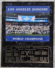 Los Angeles Dodgers 2025 World Champions 12x15 Plaque- World Series Champions