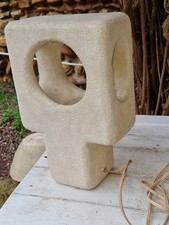LAMPE EN PIERRE SCULPTEE D ALBERT TORMOS  ST TROPEZ