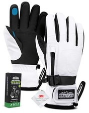 Snow Gloves for Men Women, 3M Thinsulate Waterproof Skiing XX-Large White