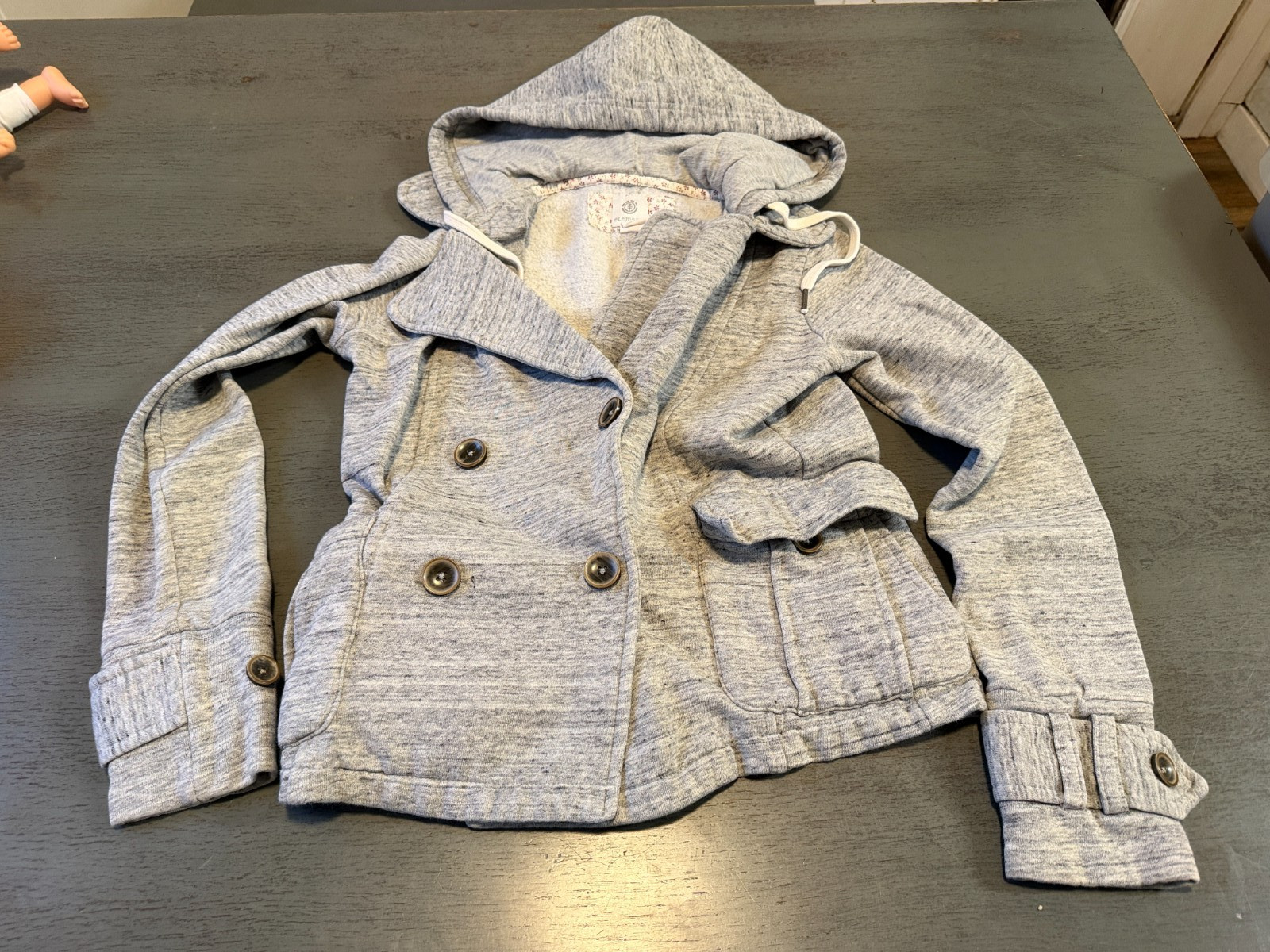 gray ELEMENTZ  double breasted jacket coat size m… - image 1