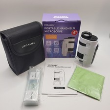 USCAMEL Pocket Microscope, 60x-135x Handheld Mini Microscope with slides