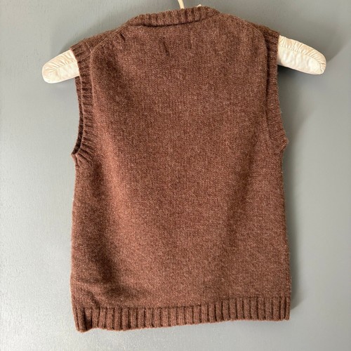 MINI BODEN Boy's Size 5-6 Years Brown 100% Lambswool Sweater Vest Cozy Warm - Picture 6 of 7