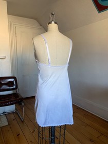 Vintage 80s UndercoverWear Sheer White Floral Slip Dress | Romantic Chemise