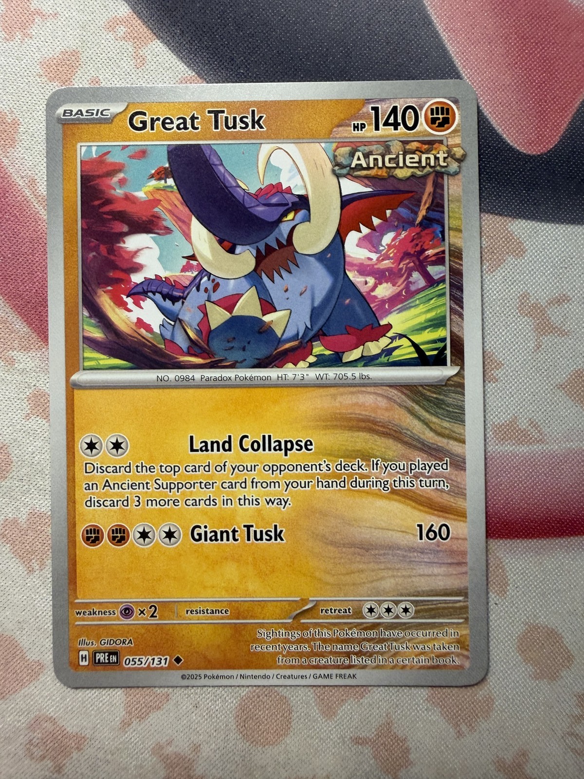 Great Tusk Uncommon SV: Prismatic Evolutions 055/131 NM English Pokemon Card