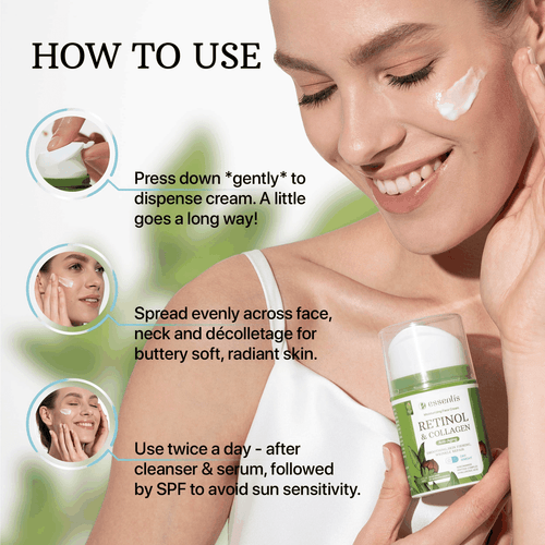 Retinol Creme für Gesicht Anti Aging Gesichtsfeuchtigkeitscreme mit Kollagen & Hyaluron - Bild 5 von 8