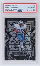 2024 Panini Obsidian Barry Sanders #6 PSA 10 Black Stained Glass Football