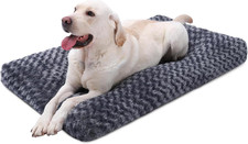 KSIIA Washable Dog Bed Deluxe Plush Dog Crate Beds Comfy Kennel Pad Anti-Slip Pe