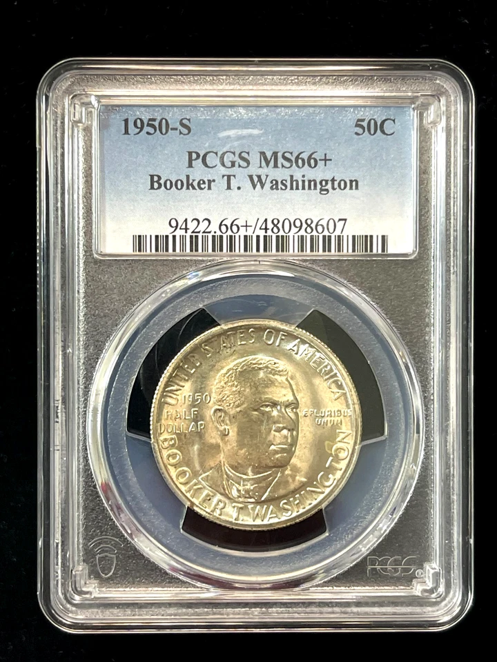 1950-S Booker T. Washington Commemorative Half M PCGS MS66+-(bin37115G) - Image 2 of 4