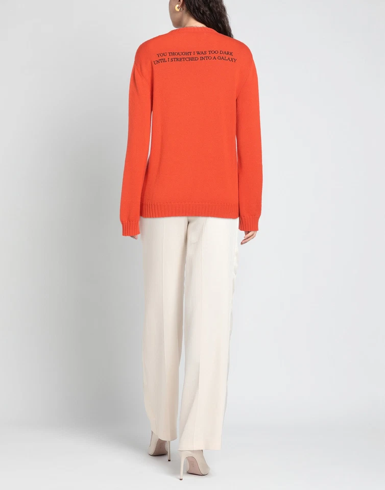RRP €1650 VALENTINO Cashmere Jumper Size XL Orange Embroidered Made in Italy - Image 2 of 4