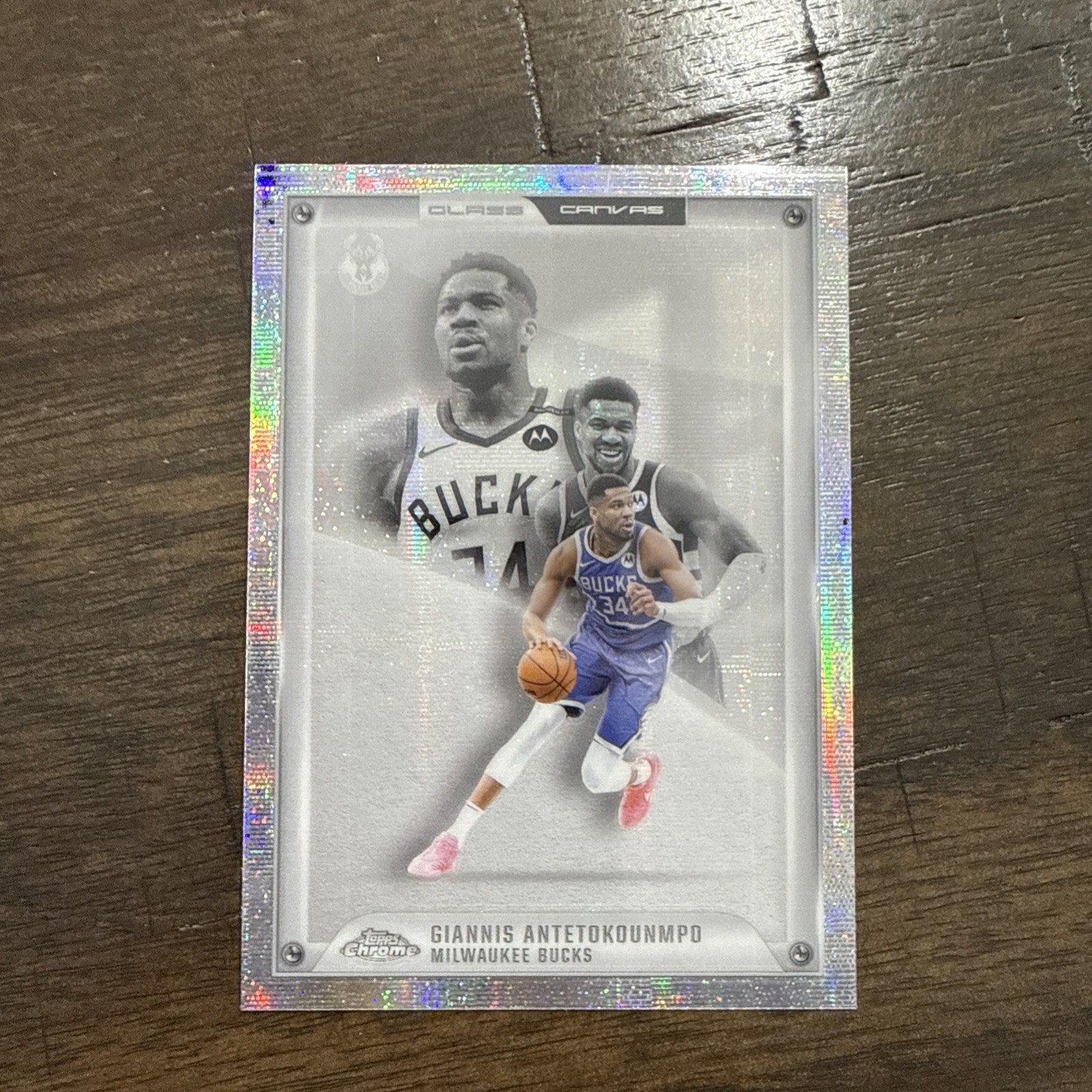 2025 Topps Chrome Basketball Giannis Antetokounmpo Glass Canvas #GC-3 Bucks