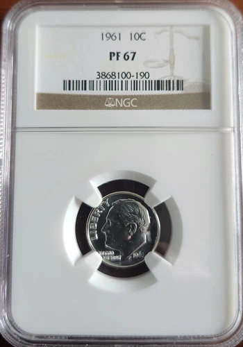 1961 Proof Roosevelt Silver Dime 10C NGC PF 67