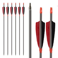 Archery Carbon Arrows, High Percentage Carbon-Fiber Arrow Spine 400 with 4" R...