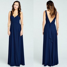 Show Me Your Mumu Jenn Maxi Dress Rich Navy Crisp Women's Size M