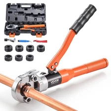 VEVOR Copper Pipe Crimping Tool Hydraulic Driven Pro Press Tool with 8 Jaws