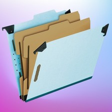 10 pack Pendaflex 59352 Hanging Classification Folders Letter Size Blue 2 Divide