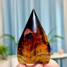 119G Natural Red Sardonyx Striped Agate Crystal Mineral Teardrop Shape Healing